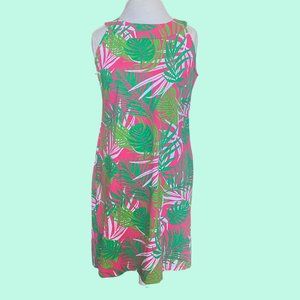 Katherine Way Seaside Dress in Tropical Pink and Green
